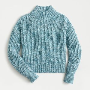J. Crew Marled Donegal Mockneck Blue Sweater